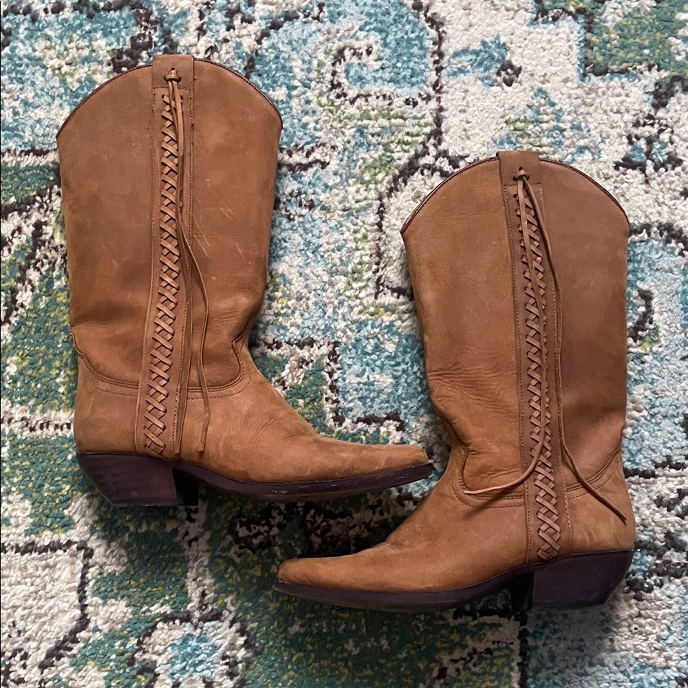 Vintage Suede Brown Western Boots Mamas